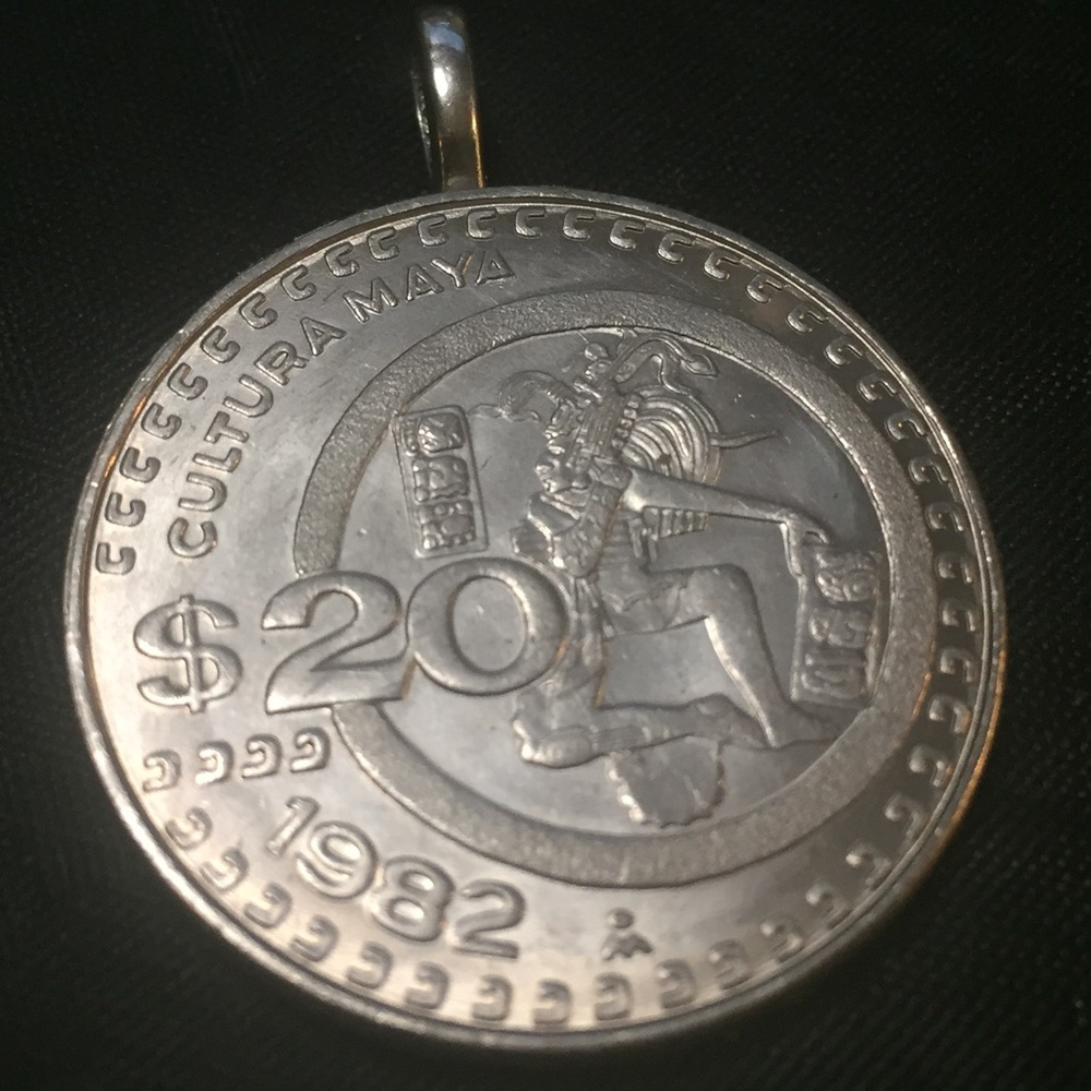 Coin pendant 20 peso Mexican